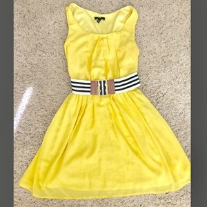 Bright Yellow Dress with Belt